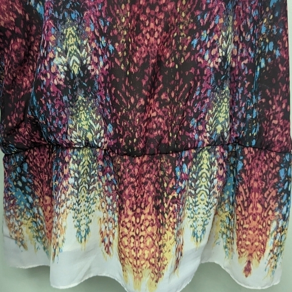 A.N.A Asymmetrical Patterned Peplum Top Sz 2X - Picture 4 of 14